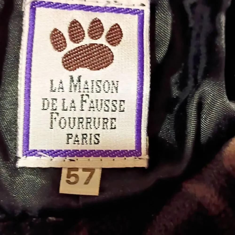 La Maison De La Fausse Fourrure Paris Vintage Fuzzy Leopard Polka Dot Bucket Hat